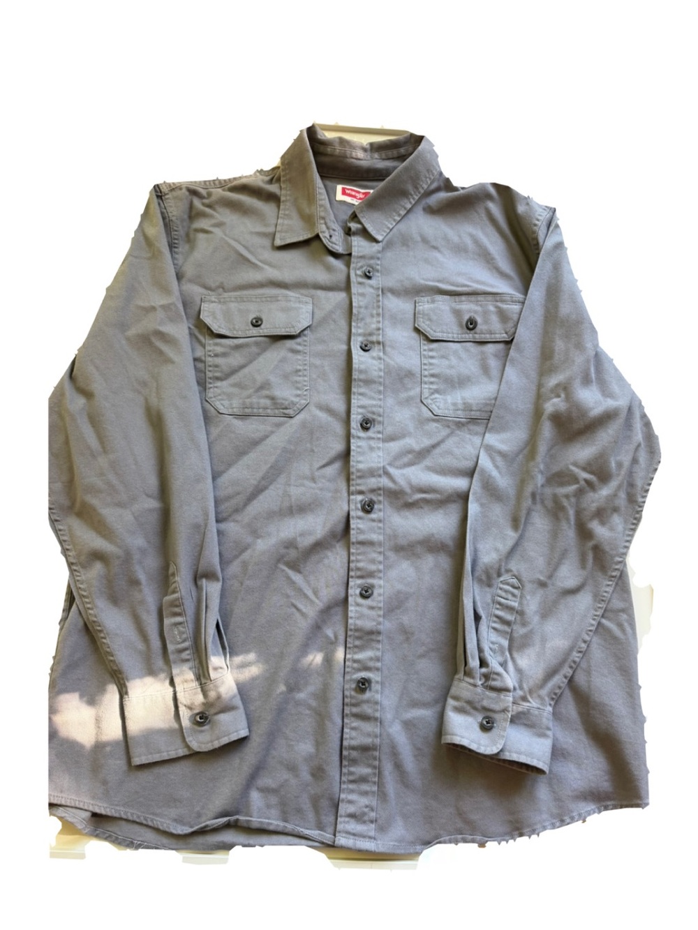 Wrangler Men’s XL Gray Utility Work Shirt Long Sleeve